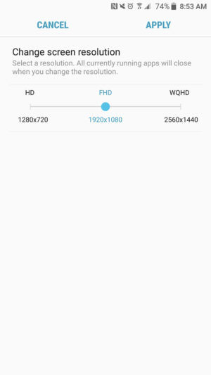 تحديث أندرويد 7.0 لهاتف جالاكسي S7 سيوفر إمكانية التحكم في دقة الشاشة