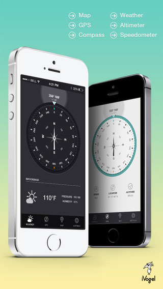 تطبيق Compass by iVogel بوصلة السفر للبر
