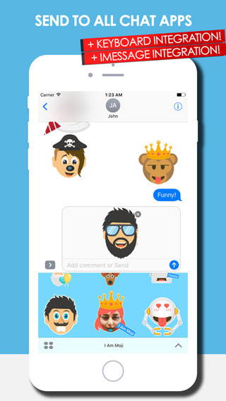 تطبيق I Am Moji لإضافة ملصقات الإيموجي مع لوحة مفاتيح