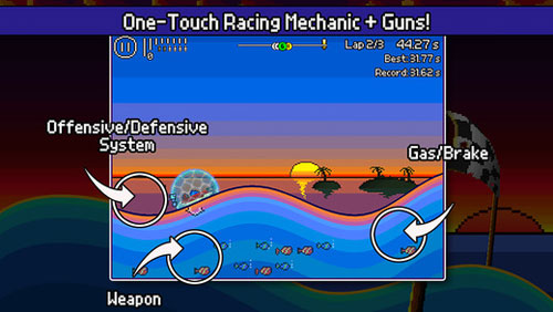 لعبة Pixel Boat Rush لمحبي الألعاب البكسلية