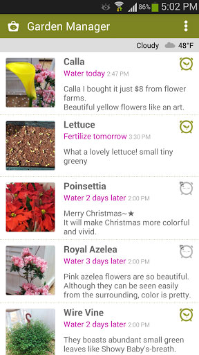 تطبيق Garden Manager منبه سقي والاعتناء بنباتات المنزل