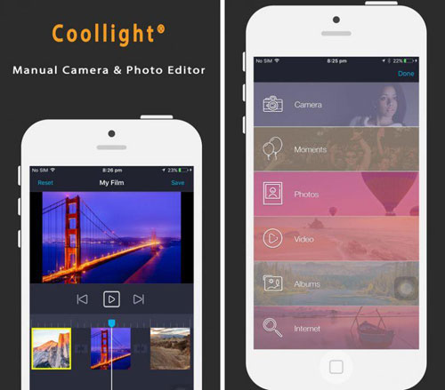 تطبيق Coollight لالتقاط الصور وتعديل الصور باحترافية