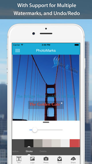 تطبيق PhotoMarks لإضافة التوقيع المائي للصور