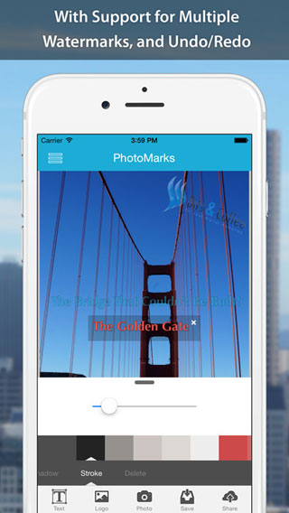 تطبيق PhotoMarks لإضافة التوقيع المائي للصور