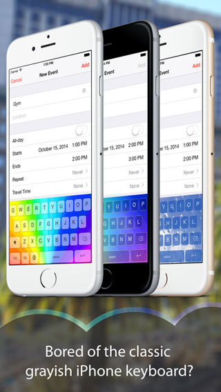 تطبيق Rainbow لوحة مفاتيح مميزة بتصاميم كثيرة