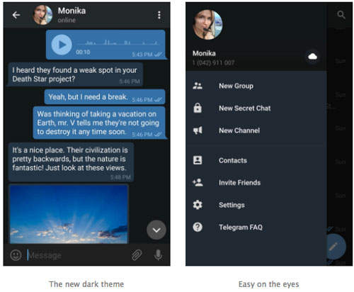 تحديث تطبيق Telegram ودعم ميزة الثيمات وتخصيص الواجهة