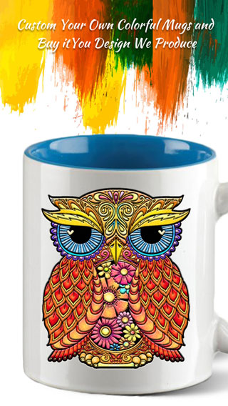 تطبيق Coloring Owl لتصميم غلاف هاتفك أو كوبك المفضل أو قميصك - مميز