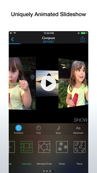 تطبيق Animated Show لإنشاء فيديو من ألبوم صورك