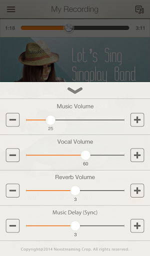 تطبيق SingPlay مشغل لحذف الموسيقى عن الأصوات