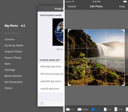 تطبيق Big Photo للتحكم في مقاس الصور