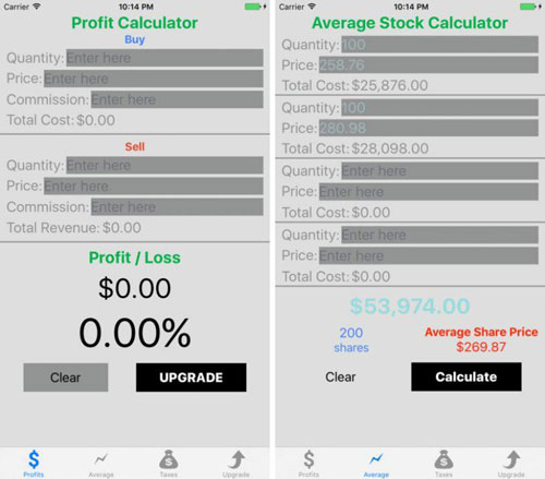 تطبيق Stock Target Calculator لحساب الأعمال