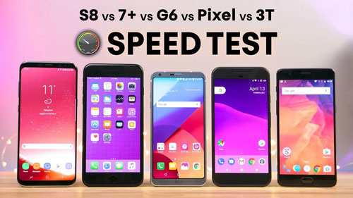 اختبار السرعة - الأيفون 7 ضد جالاكسي S8 وأقوى الهواتف الأخرى !