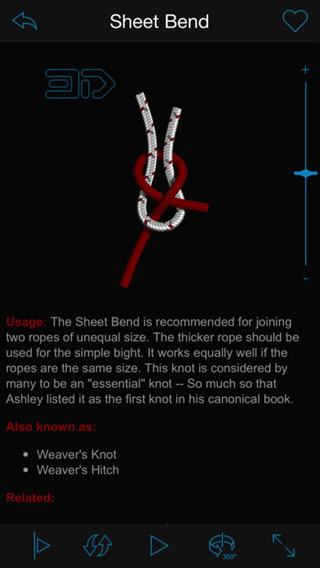 تطبيق Knots 3D لتعليمك ربط الحبال