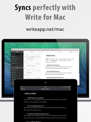 تطبيق Write for iPad نسخة الآيباد 