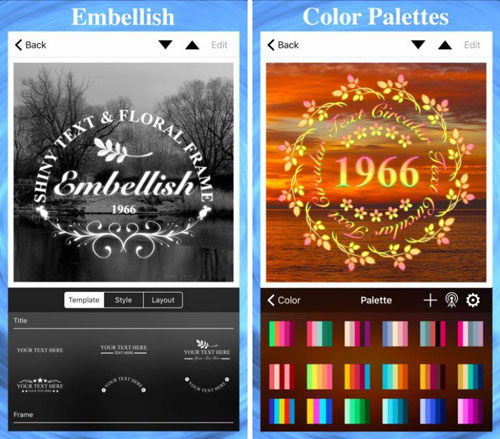 تطبيق embellish لإضافة الرموز المميزة للصور