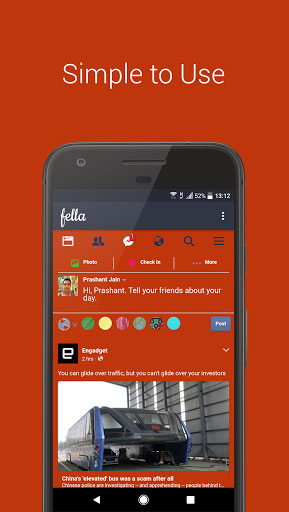 تطبيق Fella for Facebook البديل عن تطبيق فيسبوك