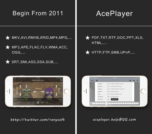 تطبيق AcePlayer Plus لتشغيل الفيديو الملفات الصوتية