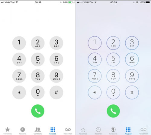 لوحة الأرقام في تطبيق الهاتف على iOS 11