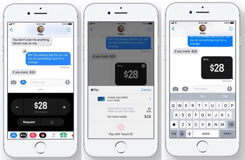 إرسال الأموال بين الأصدقاء عبر Apple Pay في خدمة التراسل
