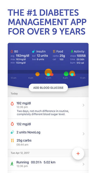 تطبيق Glucose Buddy لمتابعة نسبة السكر في الدم