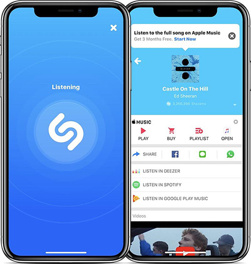 تطبيق Shazam على الآيفون