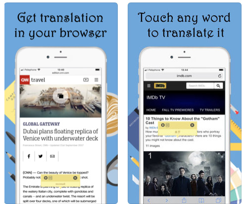 Touch & Translate - مترجم لمتصفح سفاري
