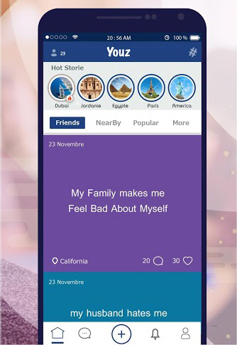 تطبيق Youz - شبكة اجتماعية سرية