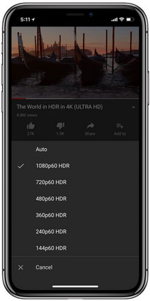 ايفون X يحصل على دعم فيديوهات HDR من يوتيوب!