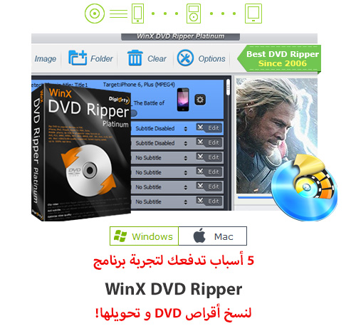5 أسباب تدفعك لتجربة برنامج WinX DVD Ripper لنسخ أقراص DVD و تحويلها!