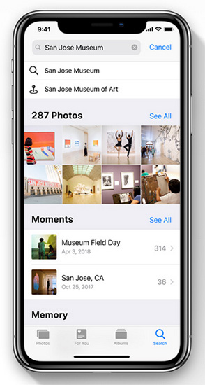 تطبيق الصور في iOS 12