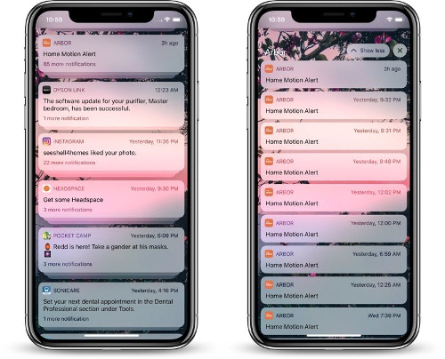 الإشعارات المجمعة Grouped Notifications في iOS 12