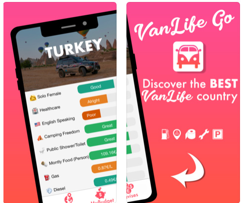 تطبيق VanLife Go للتخطيط للرحلات والسفر