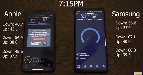 هاتف آيفون XS Max ضد جالكسي نوت 9 - من يتفوق في اختبار سرعة الاتصال بالإنترنت؟!