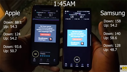 هاتف آيفون XS Max ضد جالكسي نوت 9 - من يتفوق في اختبار سرعة الاتصال بالإنترنت؟!