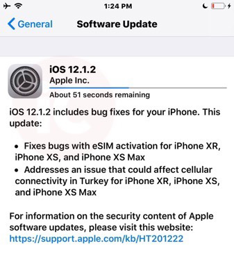 آبل تعاود إطلاق تحديث iOS 12.1.2 للآيفون لأسباب مجهولة!