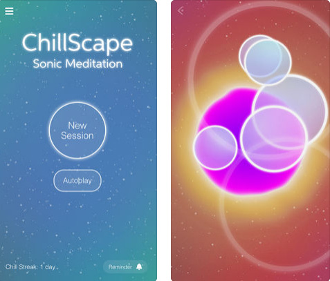 تطبيق ChillScape للاسترخاء والتأمل