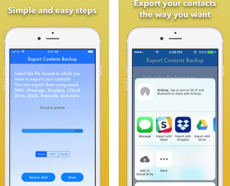 تطبيق Export Contact Backup لنسخ جهات الاتصال