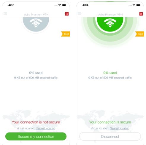 تطبيق Avira Phantom VPN للتصفح الخفي 