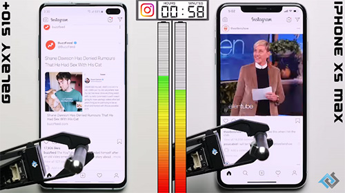 اختبار البطارية - سامسونج جالكسي S10 بلس ضد آيفون XS Max !