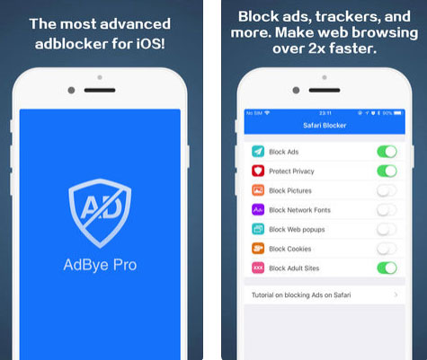 تطبيق AdBye Pro لحجب الإعلانات على سفاري