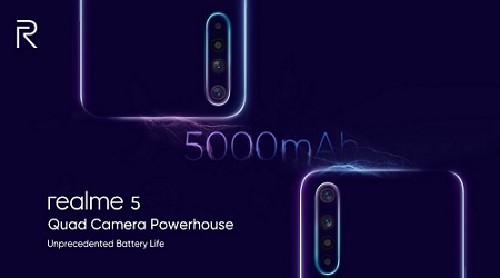 تسريب Realme 5 و Realme 5 Pro مع كاميرا رباعية وبطارية 5000 ملي أمبير