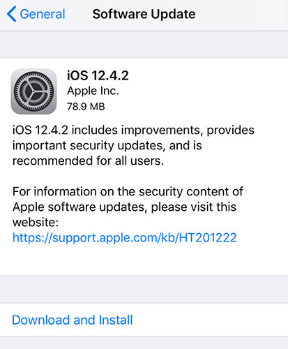 آبل تطلق تحديث iOS 12.4.2 لأجهزة الآيفون والآيباد القديمة - تحديث مهم!