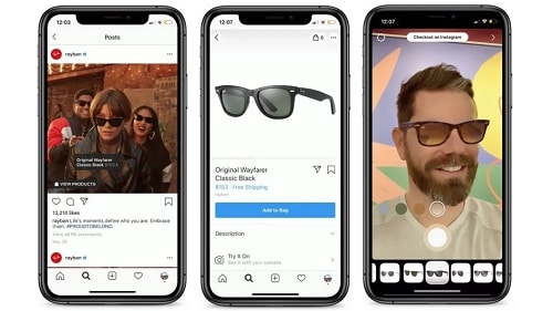 تطبيق انستجرام يقدم ميزة التسوق المعزز عبر الهاتف لتجربة المنتجات قبل الشراء