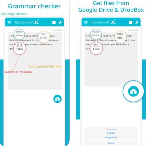 تطبيق Grammar Checker X للتدقيق اللغوي