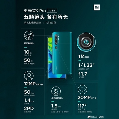 كاميرا Xiaomi Mi CC9 Pro