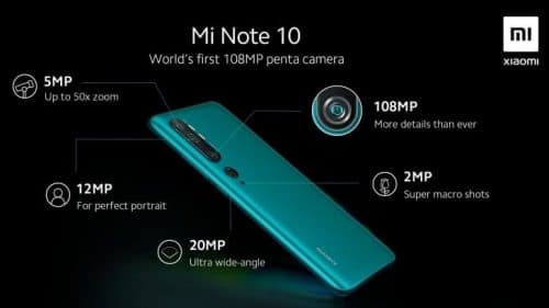 تسريب تفاصيل كاميرا Xiaomi Mi Note 10 مع عدسة رئيسية 108MP!