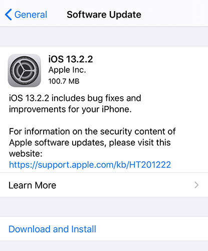 إطلاق تحديث iOS 13.2.2 لإصلاح مشكلة القفل المتكرر للتطبيقات ومشاكل أخرى!