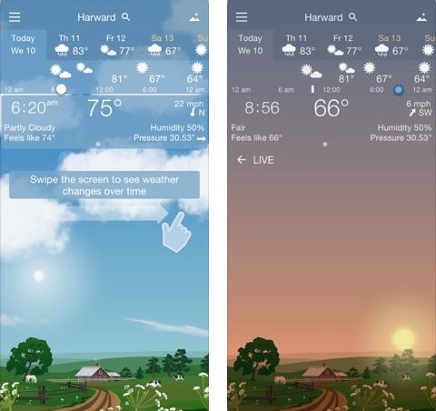 تطبيق YoWindow Weather لمعرفة الطقس