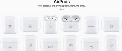 ابل توفر الآن خيار إضافة الوجوه التعبيرية المنقوشة عند شراء سماعات AirPods