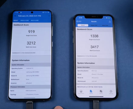 اختبار السرعة - سامسونج جالكسي S20 ألترا ضد ايفون 11 برو ماكس!